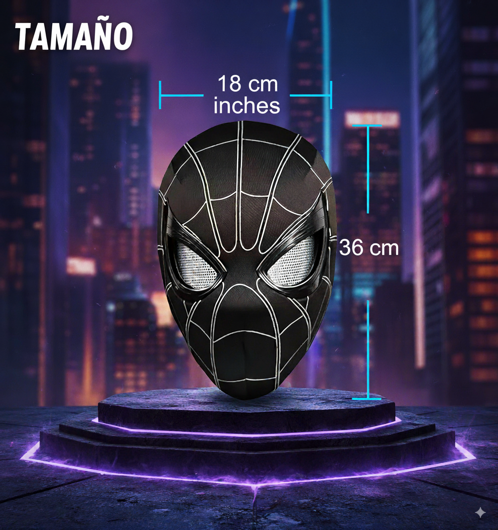 🎃 Máscara Spider-Man Realista con Ojos Móviles — Especial Halloween 🕷️🕸️