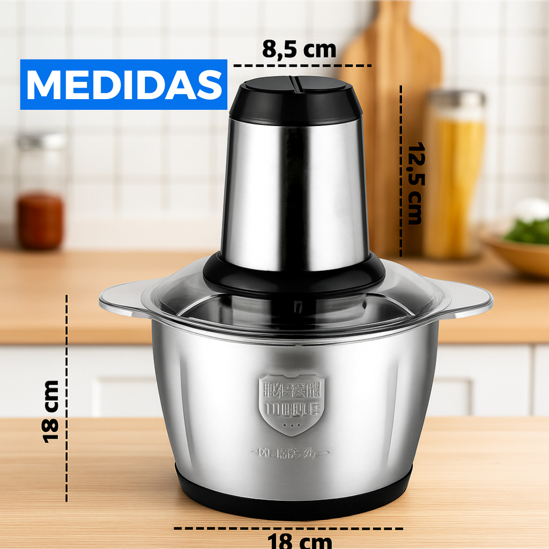 Molino Picador Eléctrico 2 Litros de Acero Inoxidable ⚡