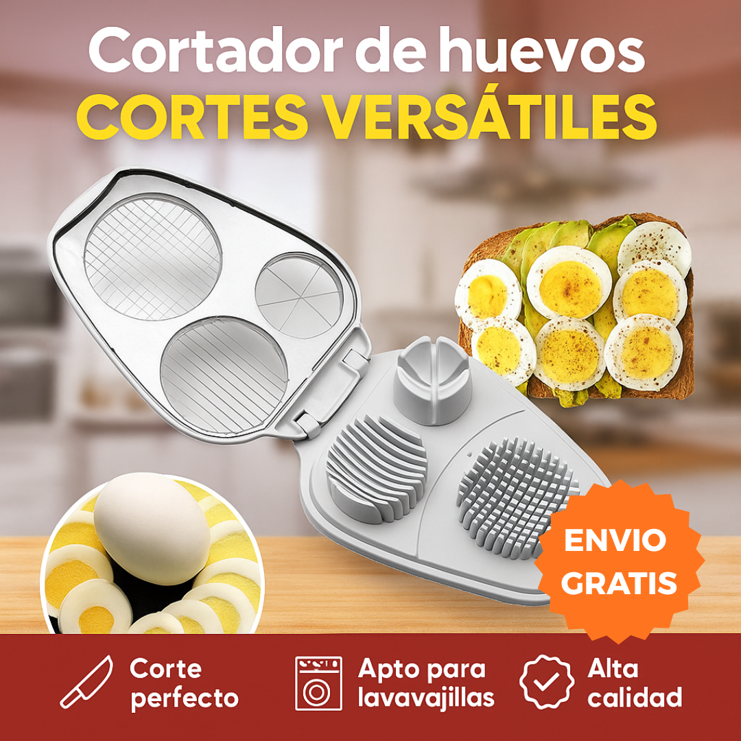 Cortador de Huevos 3 en 1 – Corta, rebana y decora tus comidas en segundos