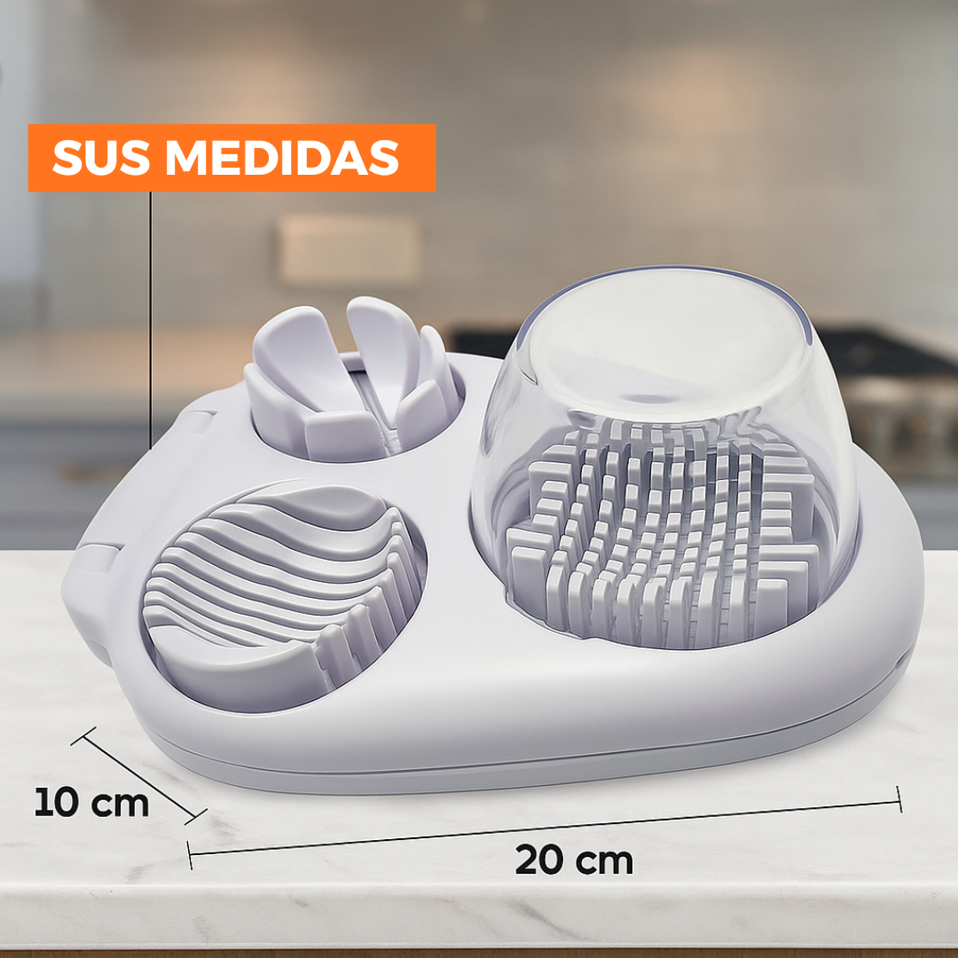 Cortador de Huevos 3 en 1 – Corta, rebana y decora tus comidas en segundos