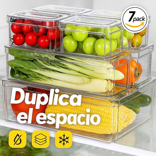 Organizador de Nevera x7 — Mantén tus alimentos frescos, visibles y tu refri impecable 🧊