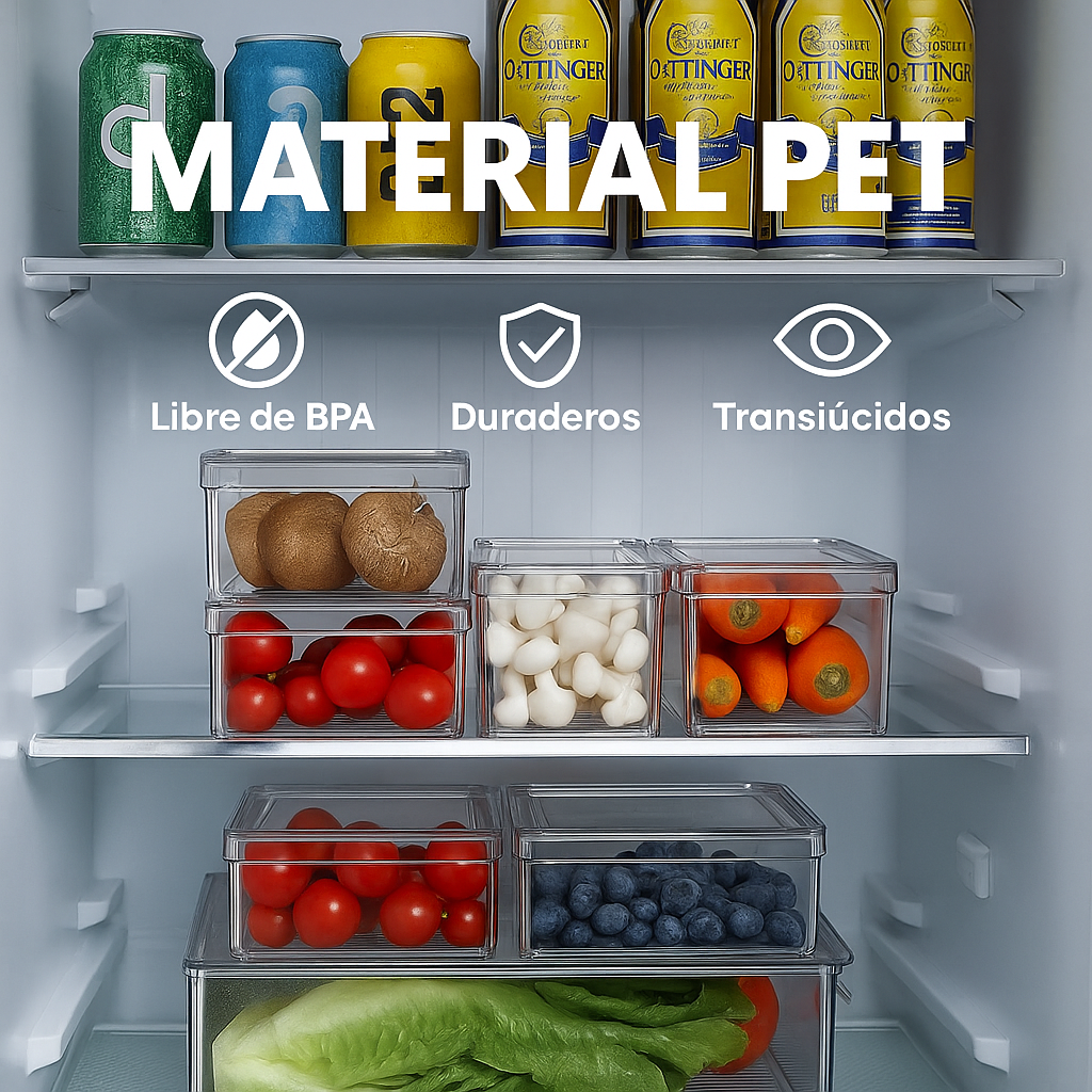 Organizador de Nevera x7 — Mantén tus alimentos frescos, visibles y tu refri impecable 🧊