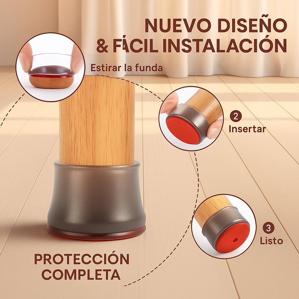 Ruby Sliders™ X 16 UND– Adiós al ruido y a los rayones de tus sillas