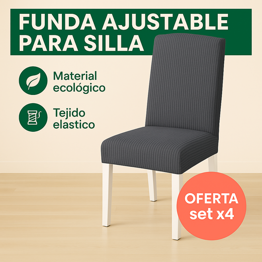 Set x4 Fundas Elásticas Premium para Sillas – Renueva tu comedor al instante ✨
