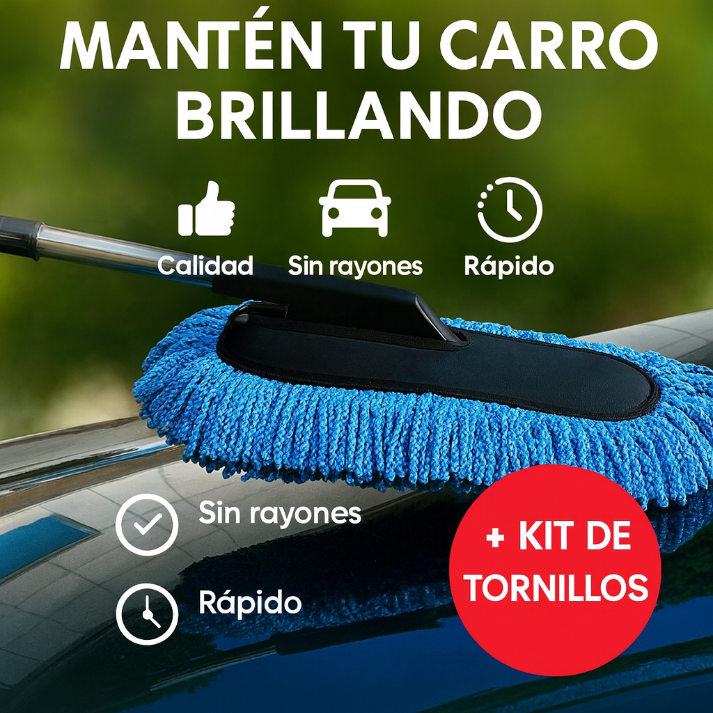Combo Cepillo de Microfibra + Kit Reparador de Pinchadas GRATIS 🚗✨
