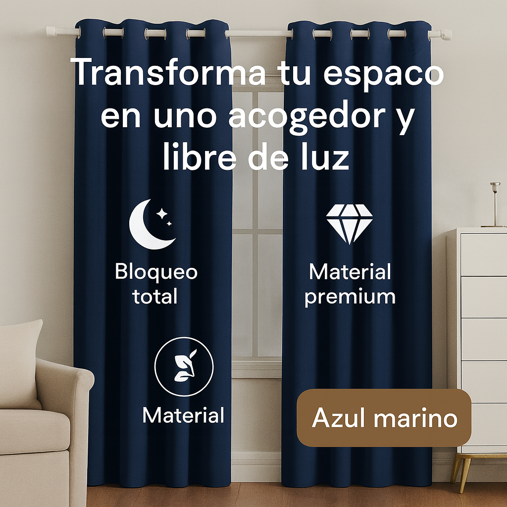 Cortinas Blackout Premium 2 Paneles con Argolla