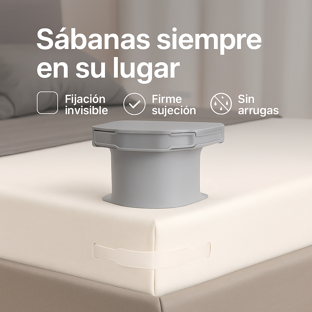 Soportes elásticos para sábanas X4 – ¡Cama siempre estirada, sin esfuerzo!