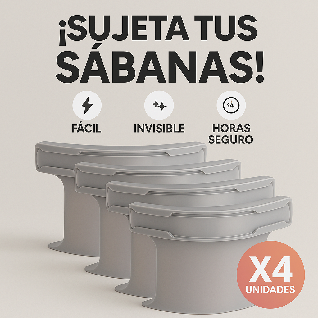 Soportes elásticos para sábanas X4 – ¡Cama siempre estirada, sin esfuerzo!