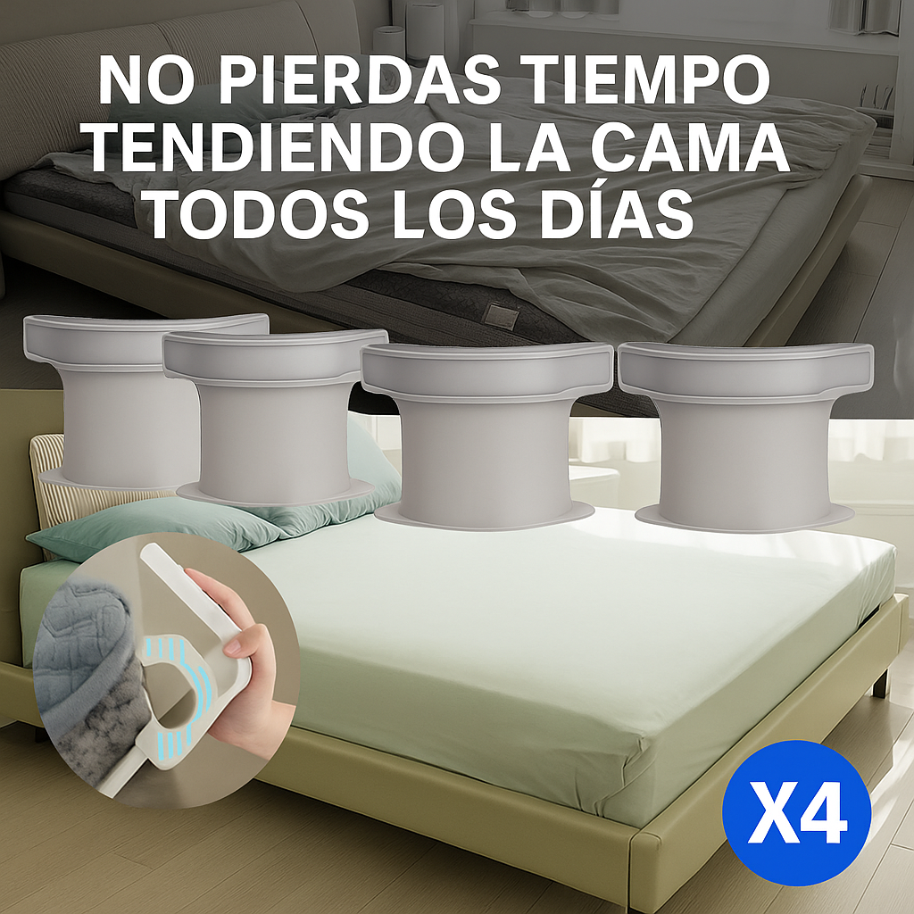 Soportes elásticos para sábanas X4 – ¡Cama siempre estirada, sin esfuerzo!