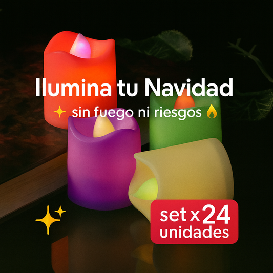 Set 24 Velas LED Homemory ✨ – Tu Navidad más cálida, segura y mágica