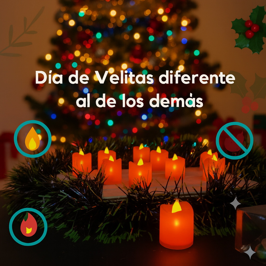 Set 24 Velas LED Homemory ✨ – Tu Navidad más cálida, segura y mágica