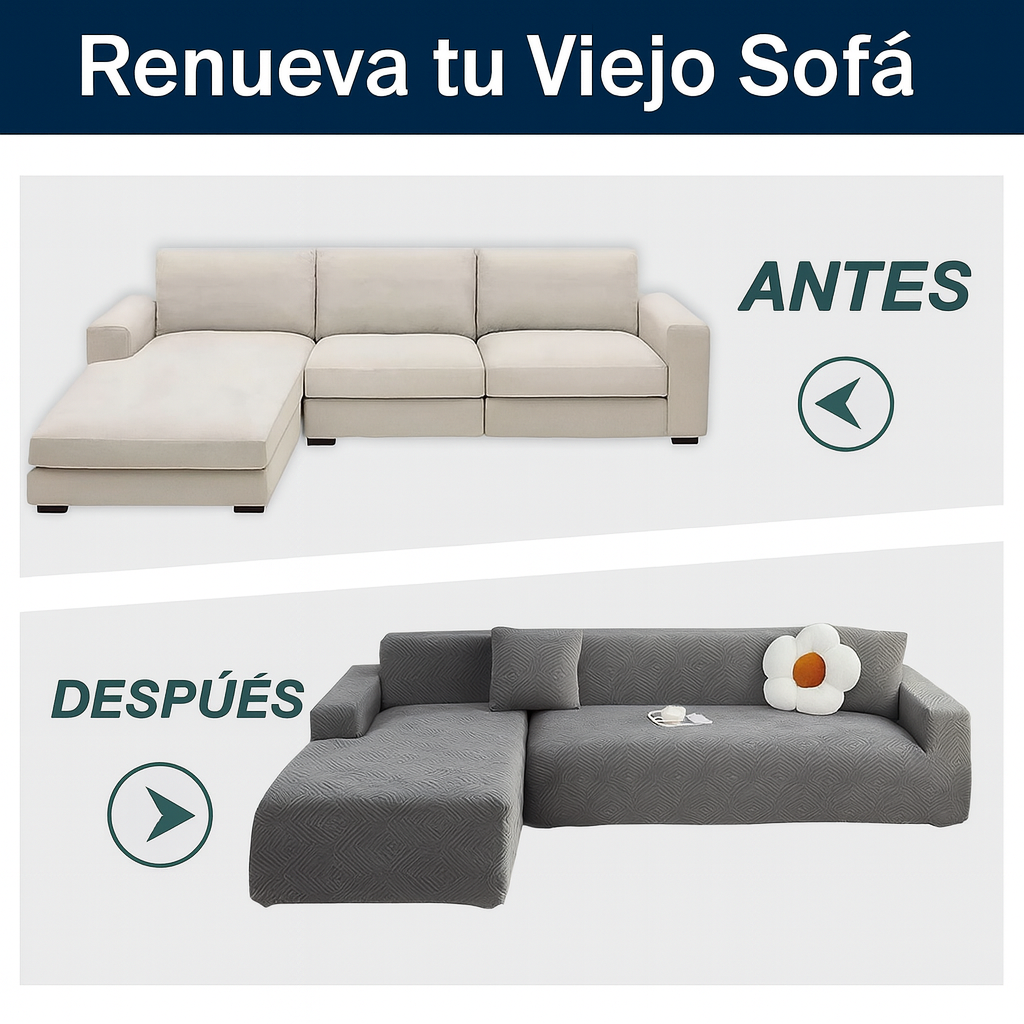 Funda Elástica Sofá en L 2 Puestos – Protección y Elegancia