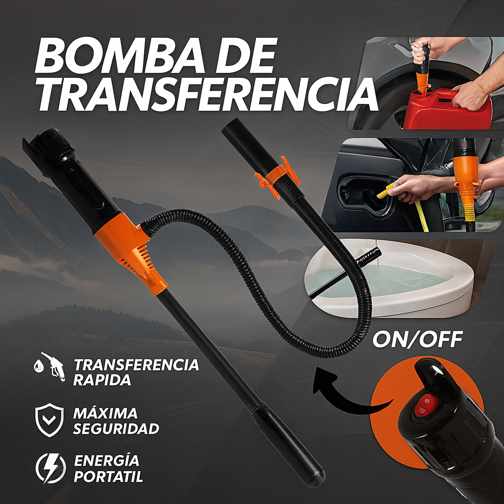 🔥 Bomba Eléctrica Portátil para Transferir Combustible — Rápida, Segura y Sin Esfuerzo