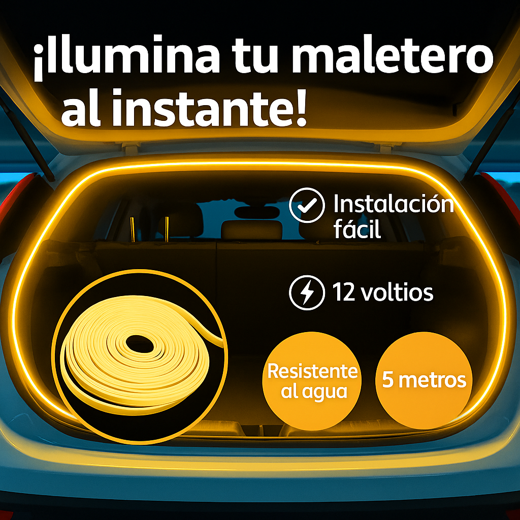 Cinta Neón Flex 5M – Lujo y exclusividad en tu maletero 🚘✨