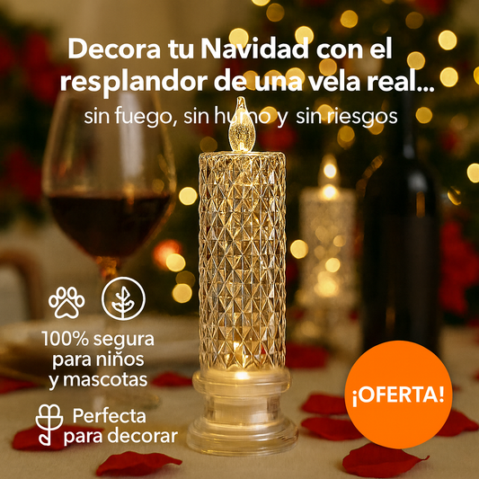 🔥40% OFF🔥 Vela LED Navideña Sin Llama — Brillo Mágico y Seguro para tu Hogar ✨