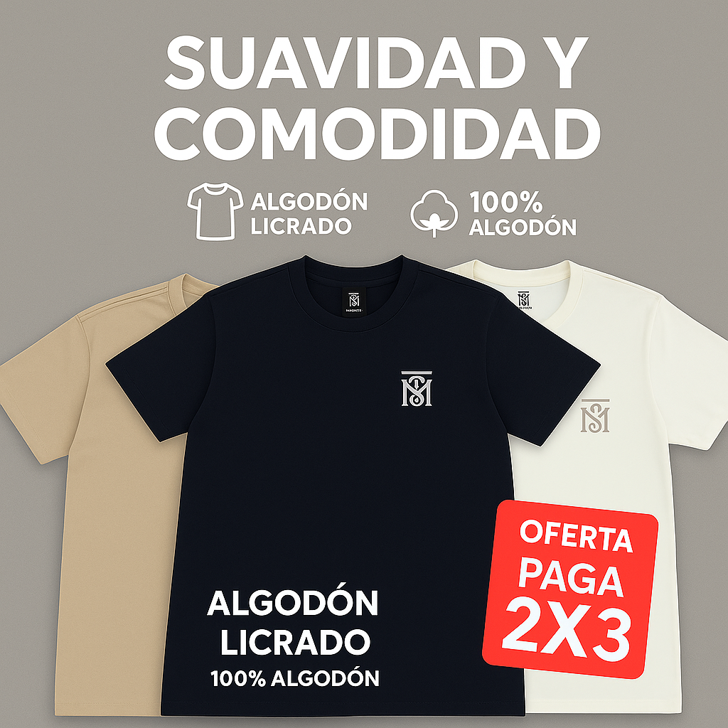 CAMISETAS MONASTERY COMBO X 3 PREMIUM