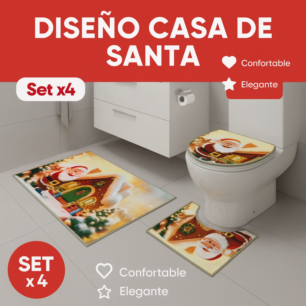 Set X4 Navideño Premium para Baño 🎅✨