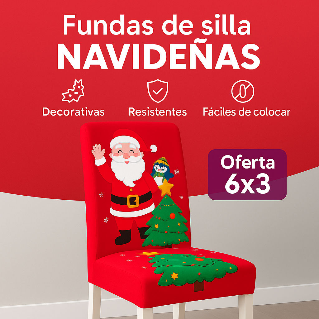 Set x6 Fundas para Sillas Navideñas 🎅✨