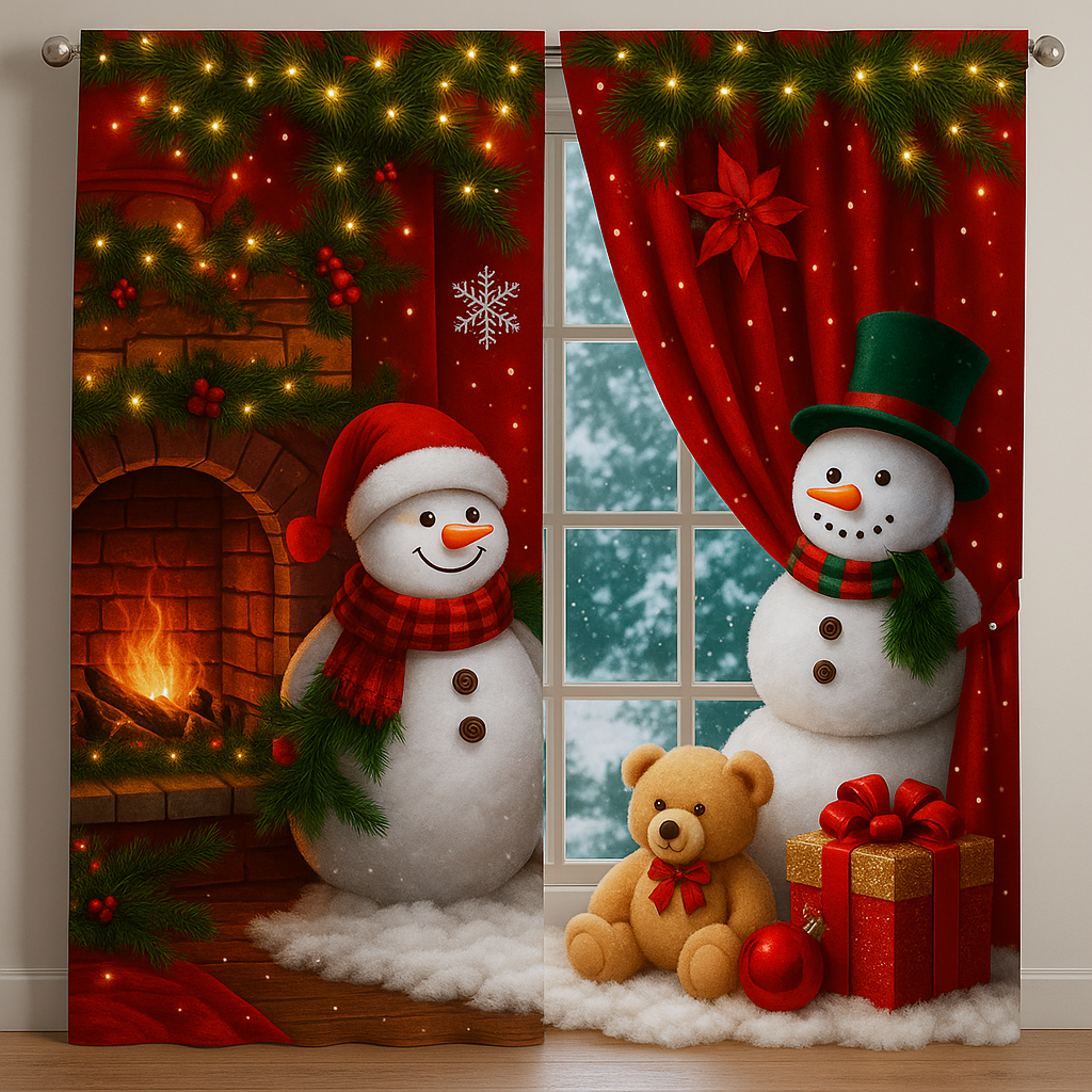 Cortina Navideña Decorativa 🎄6 Motivos únicos
