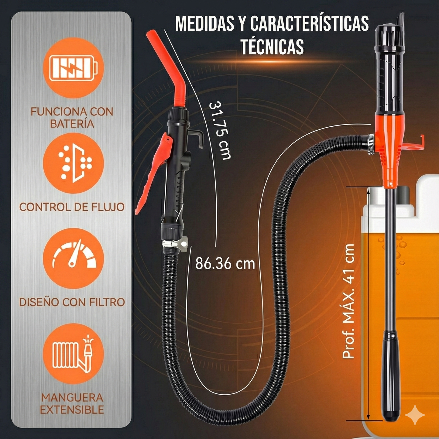🔥 Bomba Eléctrica Portátil para Transferir Combustible — Rápida, Segura y Sin Esfuerzo