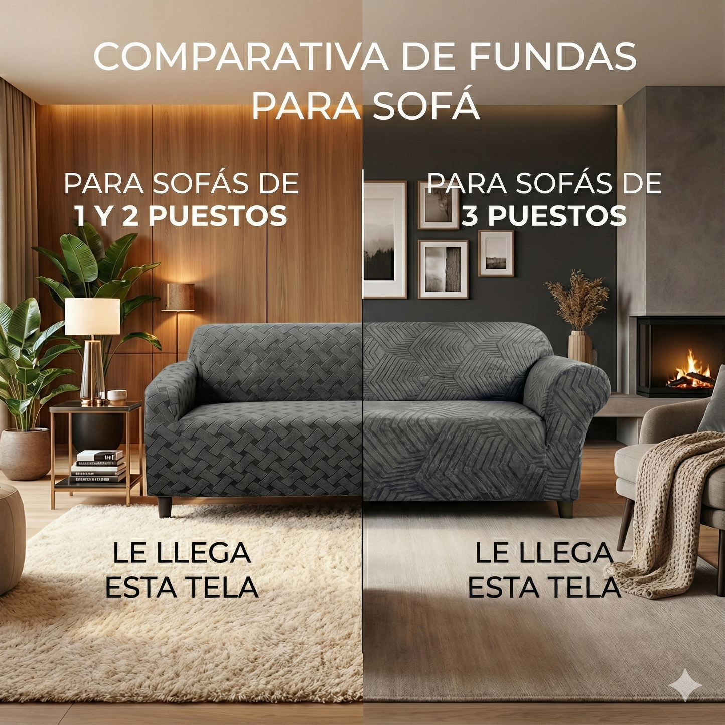 ⭐2 Diseños de Funda Premium  para Sofá de 1-2 y 3 Puestos