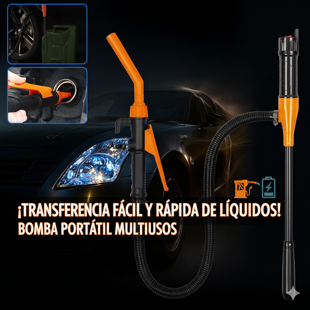 🔥 Bomba Eléctrica Portátil para Transferir Combustible — Rápida, Segura y Sin Esfuerzo