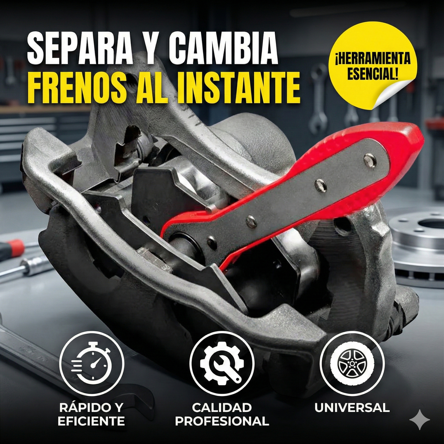 Herramienta de Compresión de Frenos 360°: Cambia tus Pastillas en Minutos y Sin Esfuerzo