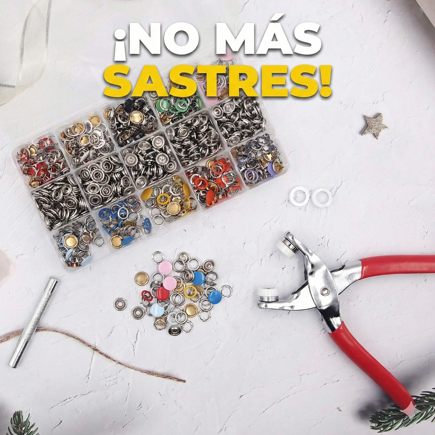 Kit de Broches a Presión Cierre Fácil + 200 broches GRATIS