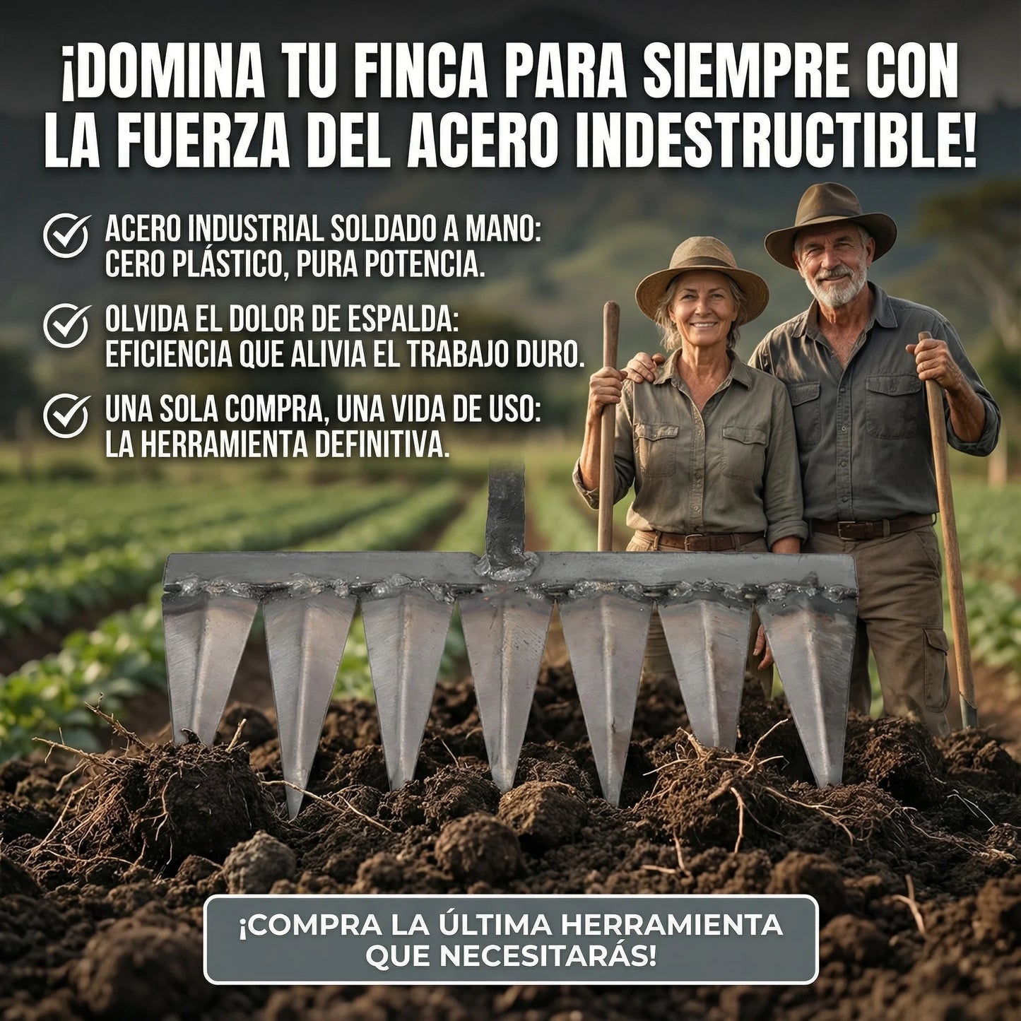 Rastrillo "La Garra Finquera"™ - Edición Acero Carbono Forjado