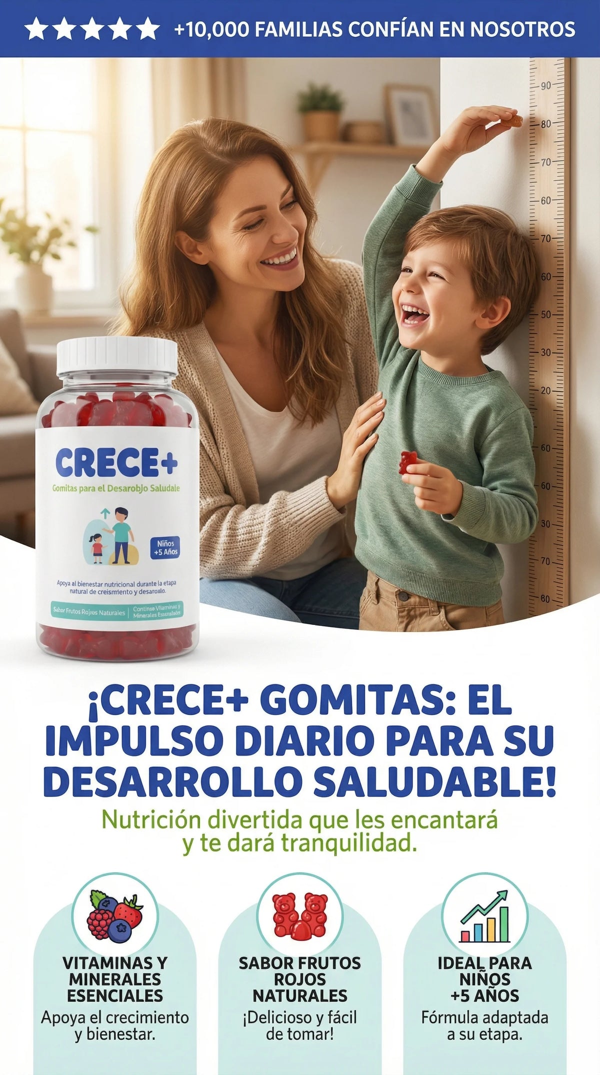 Crece feliz- El impulso natural para que tus hijos alcancen su máxima estatura.