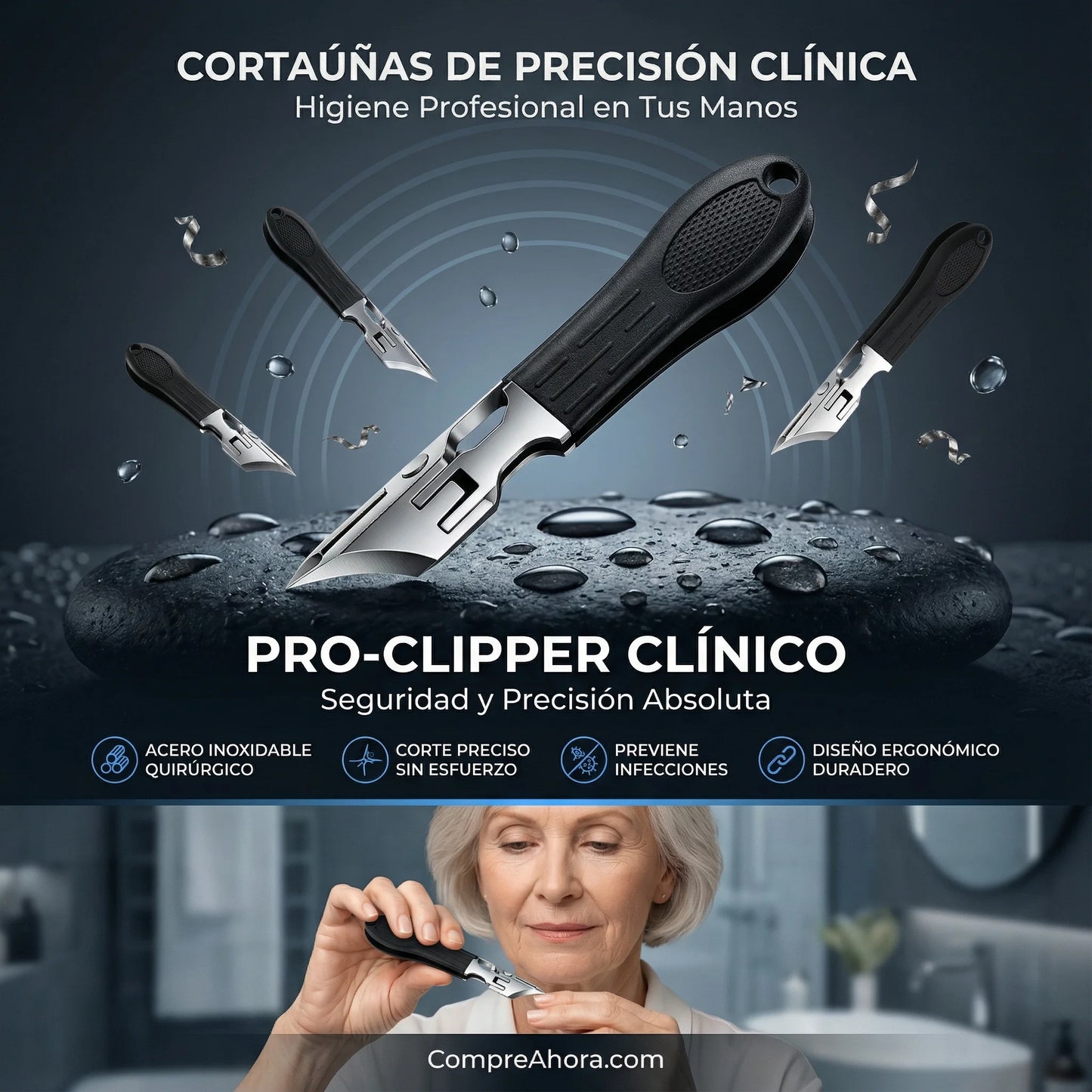 Set Acero Vital: El Cortauñas de Precisión que Nunca se Oxida y Cuida tus Pies.