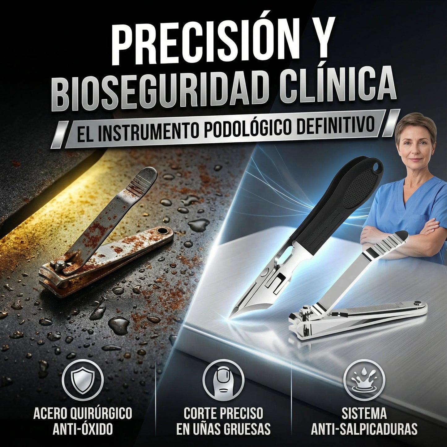 Set Acero Vital: El Cortauñas de Precisión que Nunca se Oxida y Cuida tus Pies.