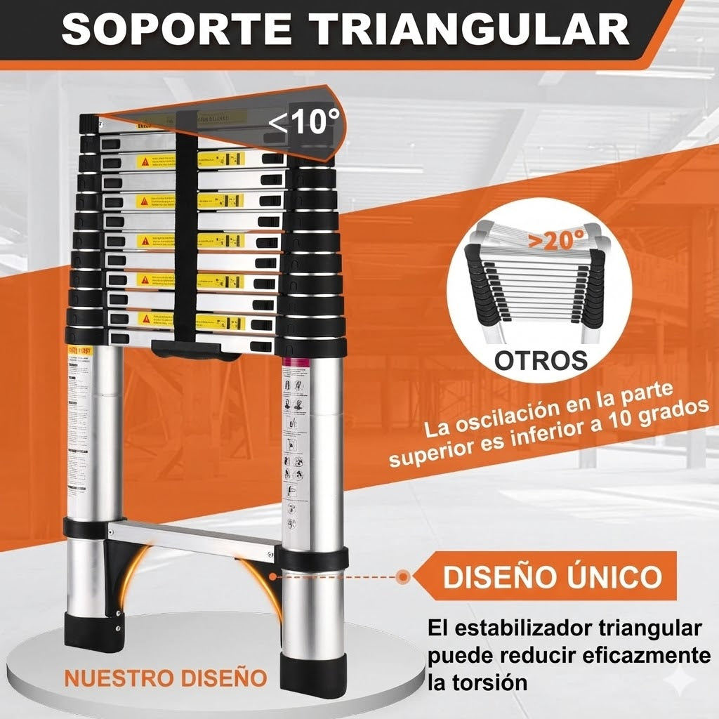 Escalera Pro-Telescópica Ultra Resistente 2 Metros